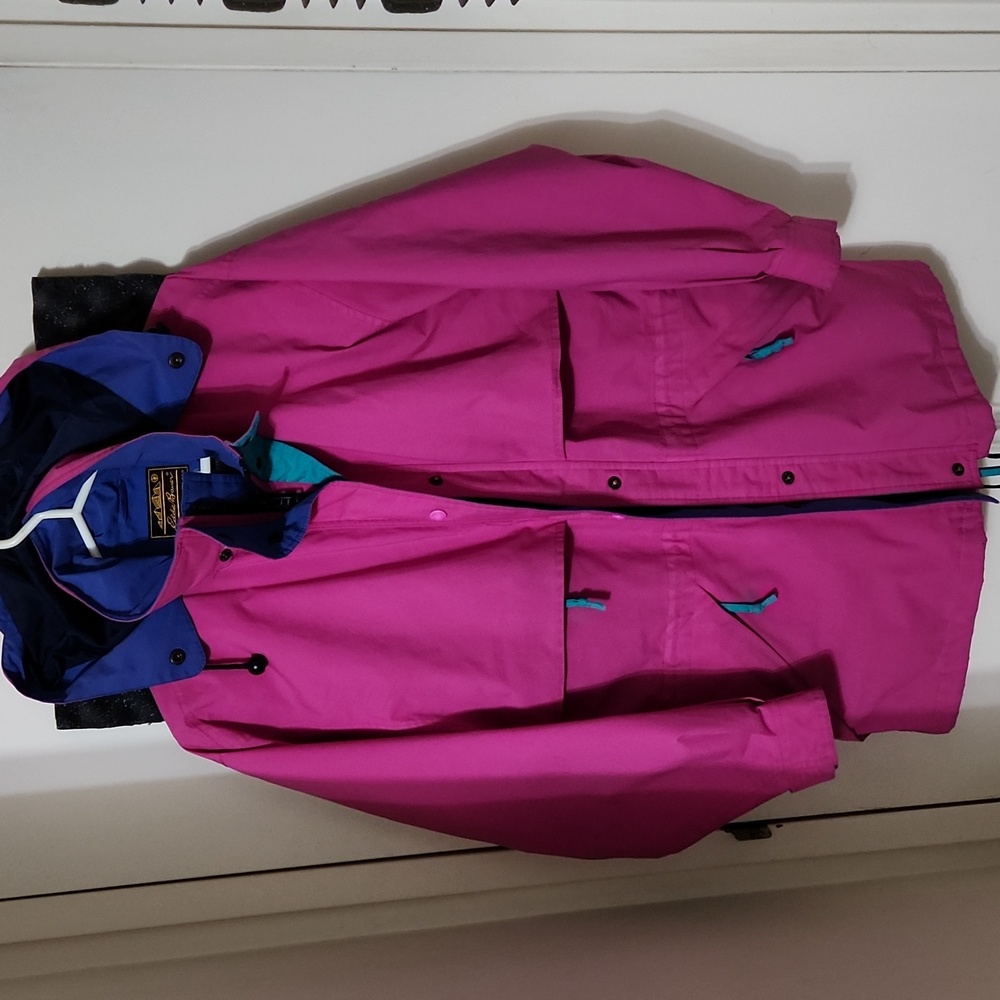 Eddie Bauer Retro Pink Gore Tex Full Zip Windbreaker Jacket Vintage 90's